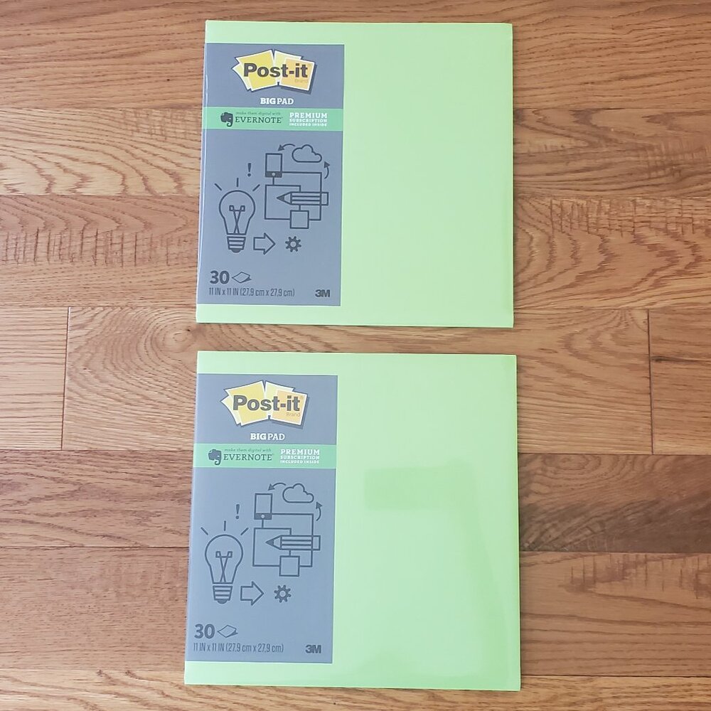 2 for $30 | Neon Green Post-it Notes BIG Pad 11x11 -- SET of 2 Packs | SEALED